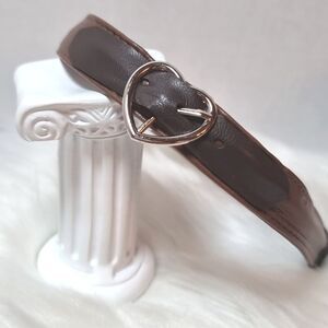 BROWN N BLACK LEATHER BELT BUCKLE HEADBAND | New